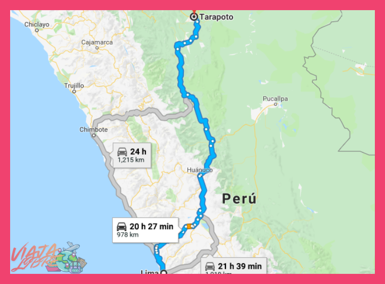 ¿Cuál es la distancia y el tiempo aproximado de viaje desde la ciudad de Tarapoto hasta la Laguna Azul?