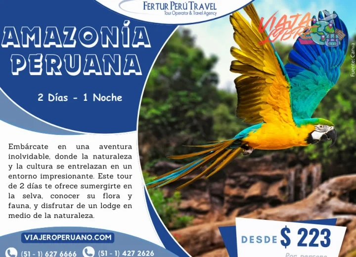 Incluye transporte interno desde Iquitos hasta el alojamiento en la selva